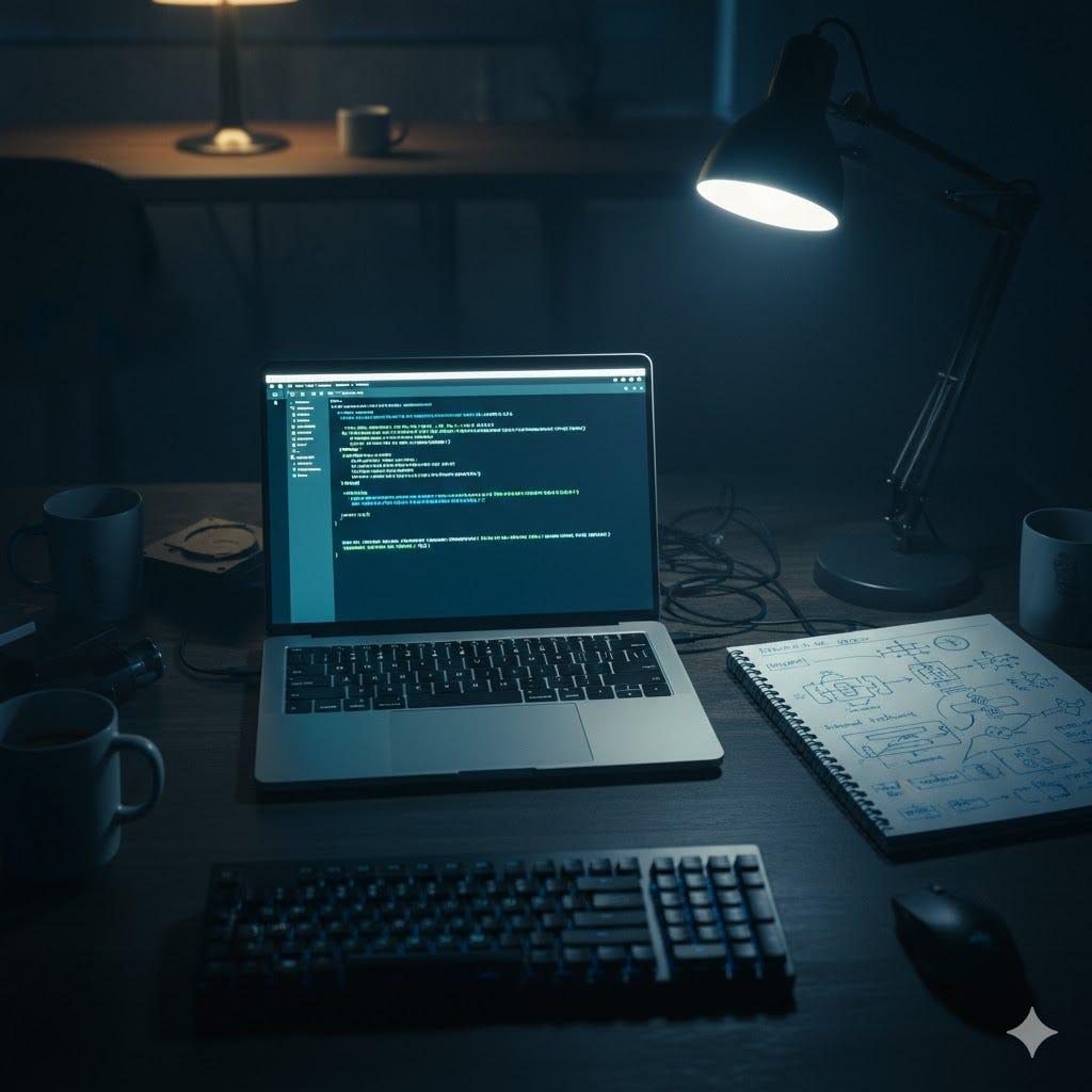 Espacio de trabajo con portátil